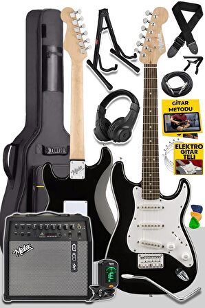 Midex RPH30WH-50AMP Elektro Gitar Seti 50 WATT Bluetooth Şarjlı Amfi Kulaklık Full SET